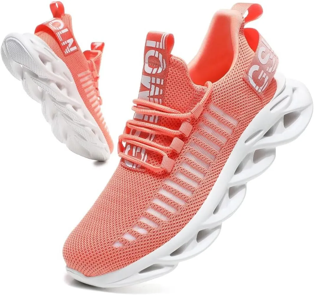 Jakcuz Women's Lace Up Walking Shoes Breathable Ultra Lightweight Sport Casual Ladies Girls Fashion Platform Sneakers