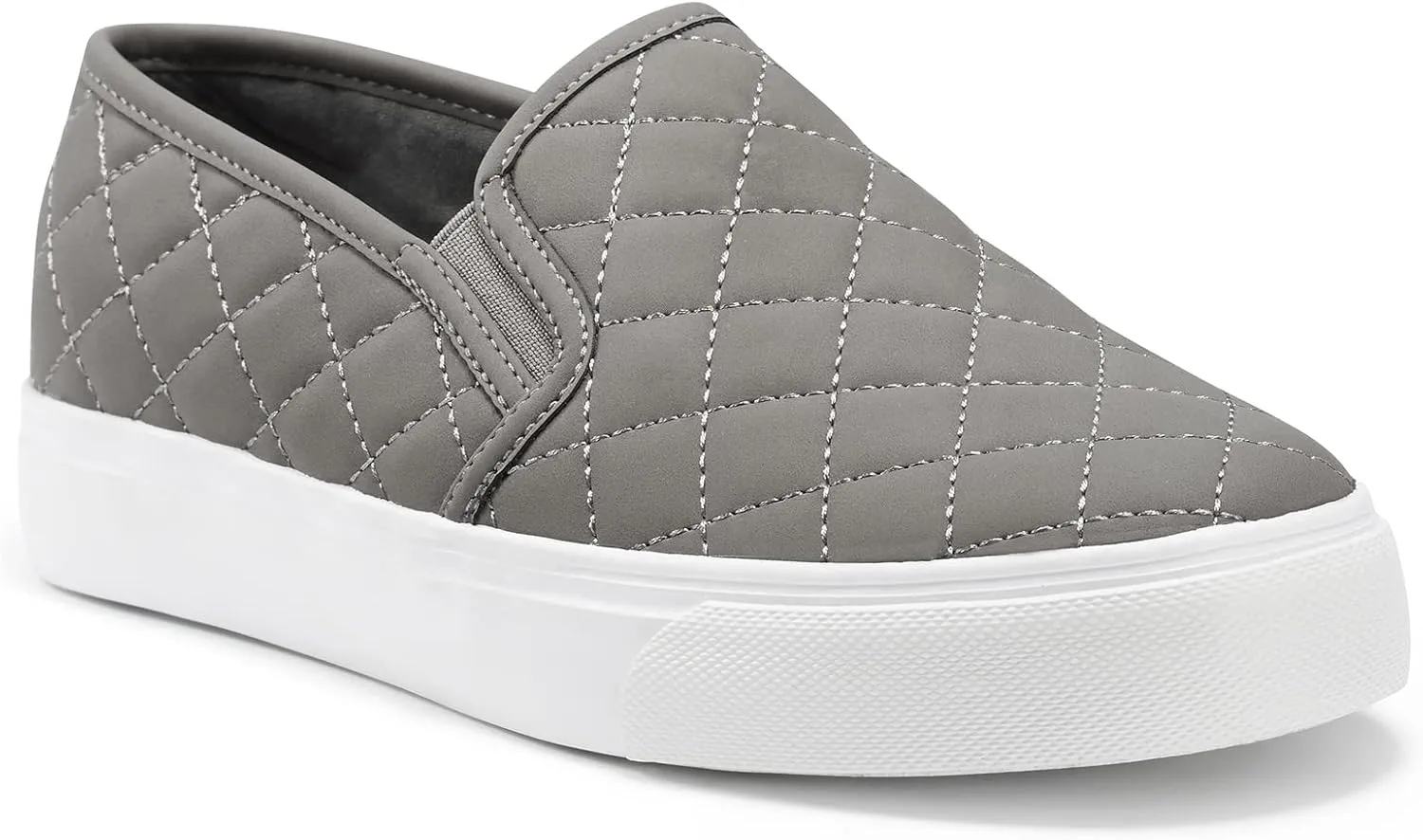JENN ARDOR Womens Slip On Sneakers Perforated/Quilted Casual Shoes Fashion Walking Flats