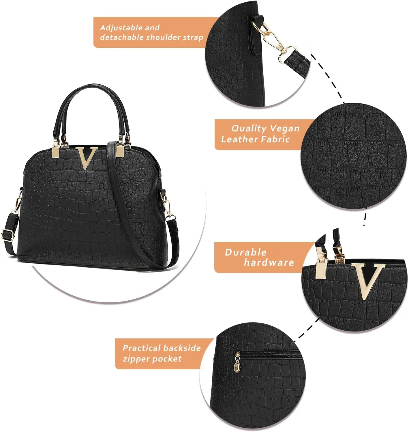 JHVYF Women classics Top Handle Handbag Crossbody Casual Purse Satchel Tote