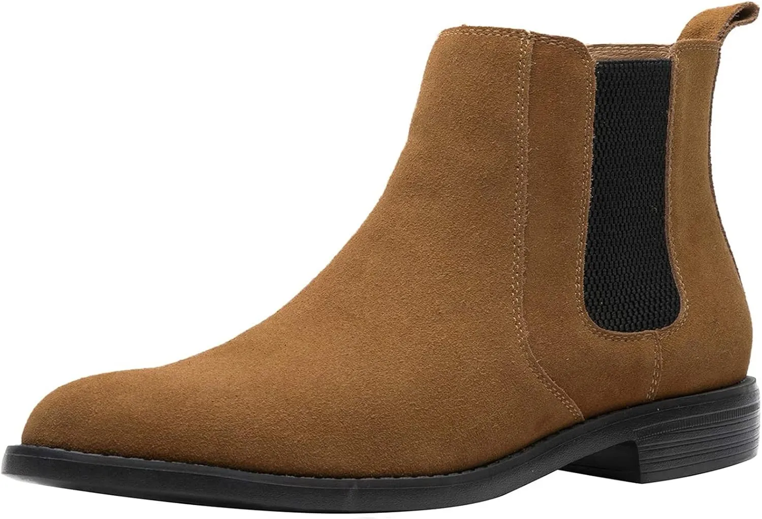 JIONS Men Chelsea Slip On Suede Boots Lightweight Leather Casual Dress Ankle Shoes