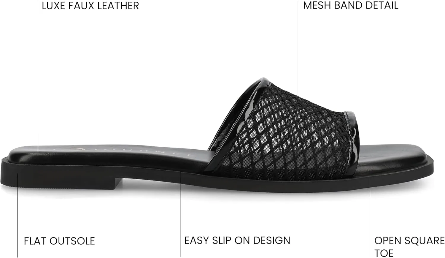 Journee Womens cushioned footbed Sandals Mesh Sandals Breckley Flat Sole Mesh Straps Open Toe