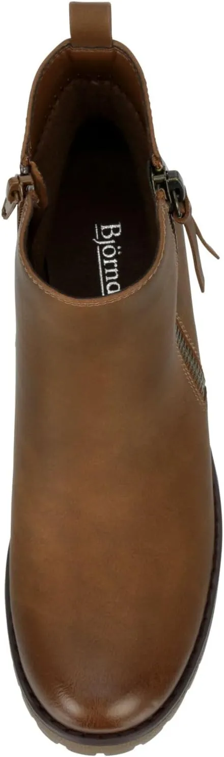 Judy - Women's Casual Chelsea Slip-On Lugged Ankle Boots