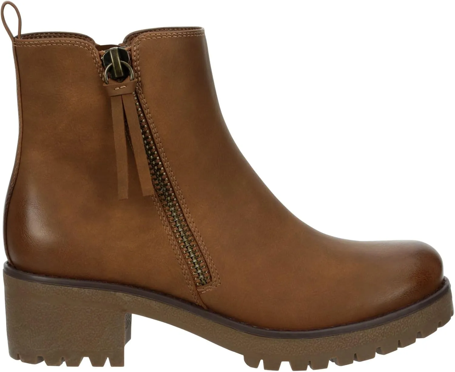 Judy - Women's Casual Chelsea Slip-On Lugged Ankle Boots