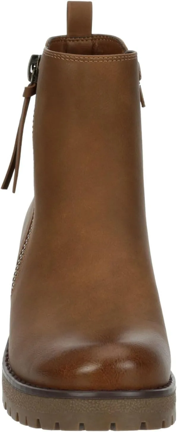 Judy - Women's Casual Chelsea Slip-On Lugged Ankle Boots