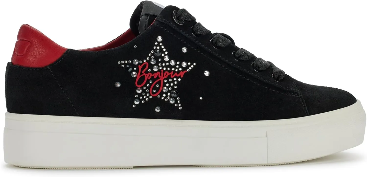Karl Lagerfeld Paris Women's Cate Sayings Everyday Lace Up Sneaker