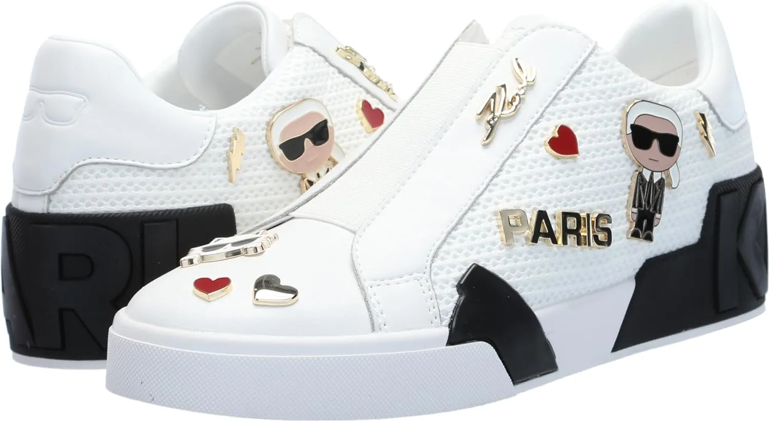 KARL LAGERFELD womens Mavise Pins Everyday Lace Up Sneaker