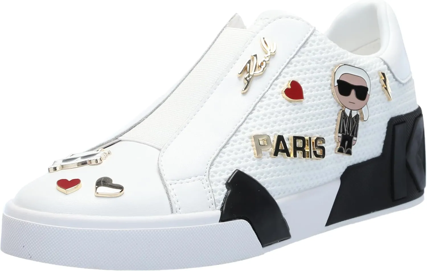 KARL LAGERFELD womens Mavise Pins Everyday Lace Up Sneaker
