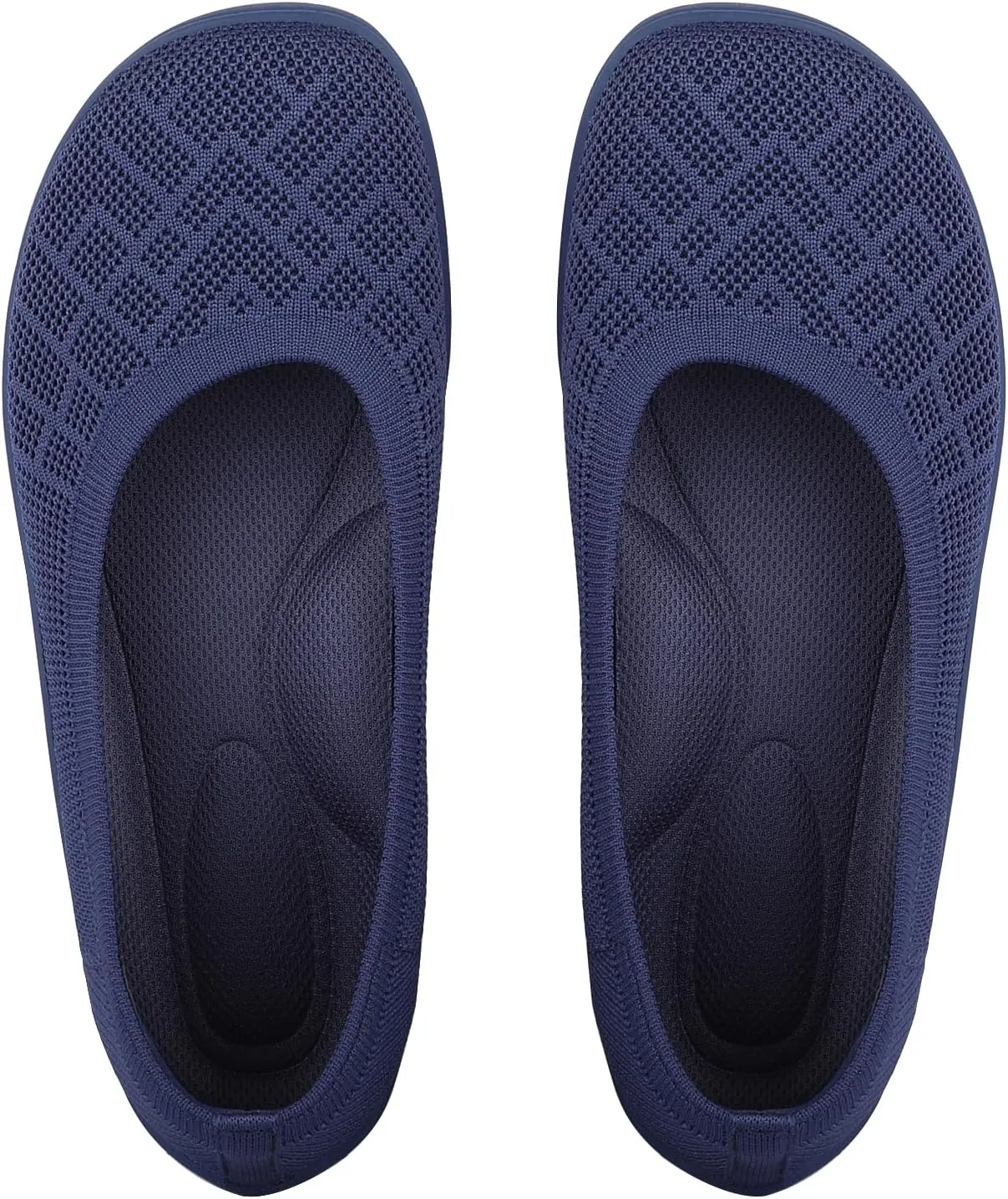 KBZone Women‘s Flat Shoes Round Toe Knit Ballet Flat Comfort Dressy Flat Walking Shoes