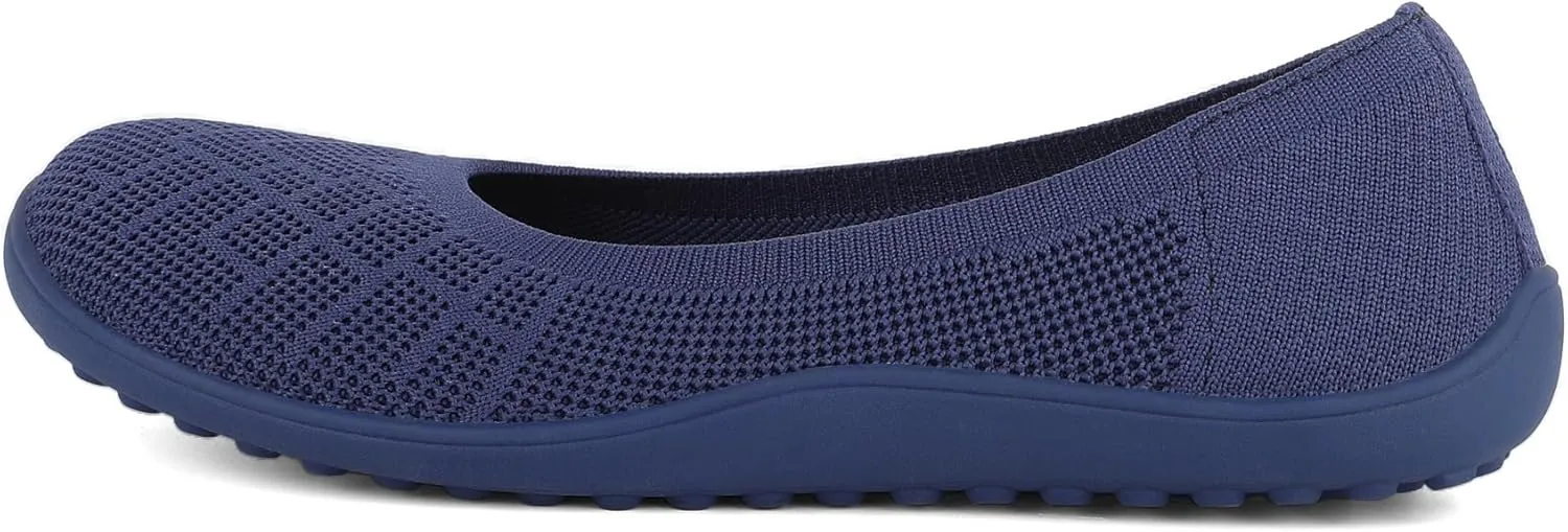 KBZone Women‘s Flat Shoes Round Toe Knit Ballet Flat Comfort Dressy Flat Walking Shoes