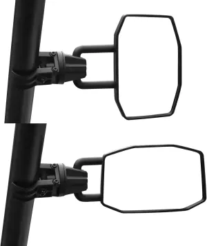 KEMIMOTO UTV Side Mirrors, 2-Way Adjust-Transverse & Vertical, Fit 1.75-2 inch Roll Bar, Compatible with Polaris RZR/Can am Maverick/Cfmoto Zforce/Pioneer Talon/Teryx Mule/Gator, 360°Adjustment