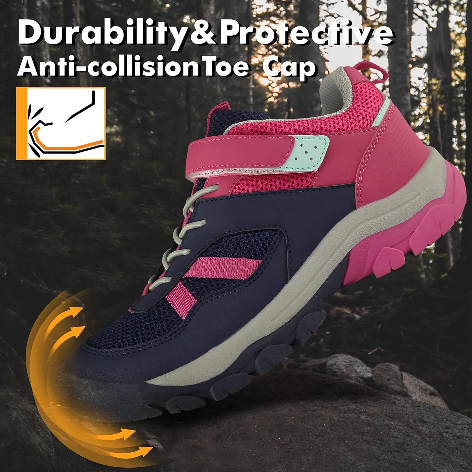 Kids Outdoor Hiking Shoes Lightweight Trekking Trails Shoe(Toddler/Little Kid/Big Kid)