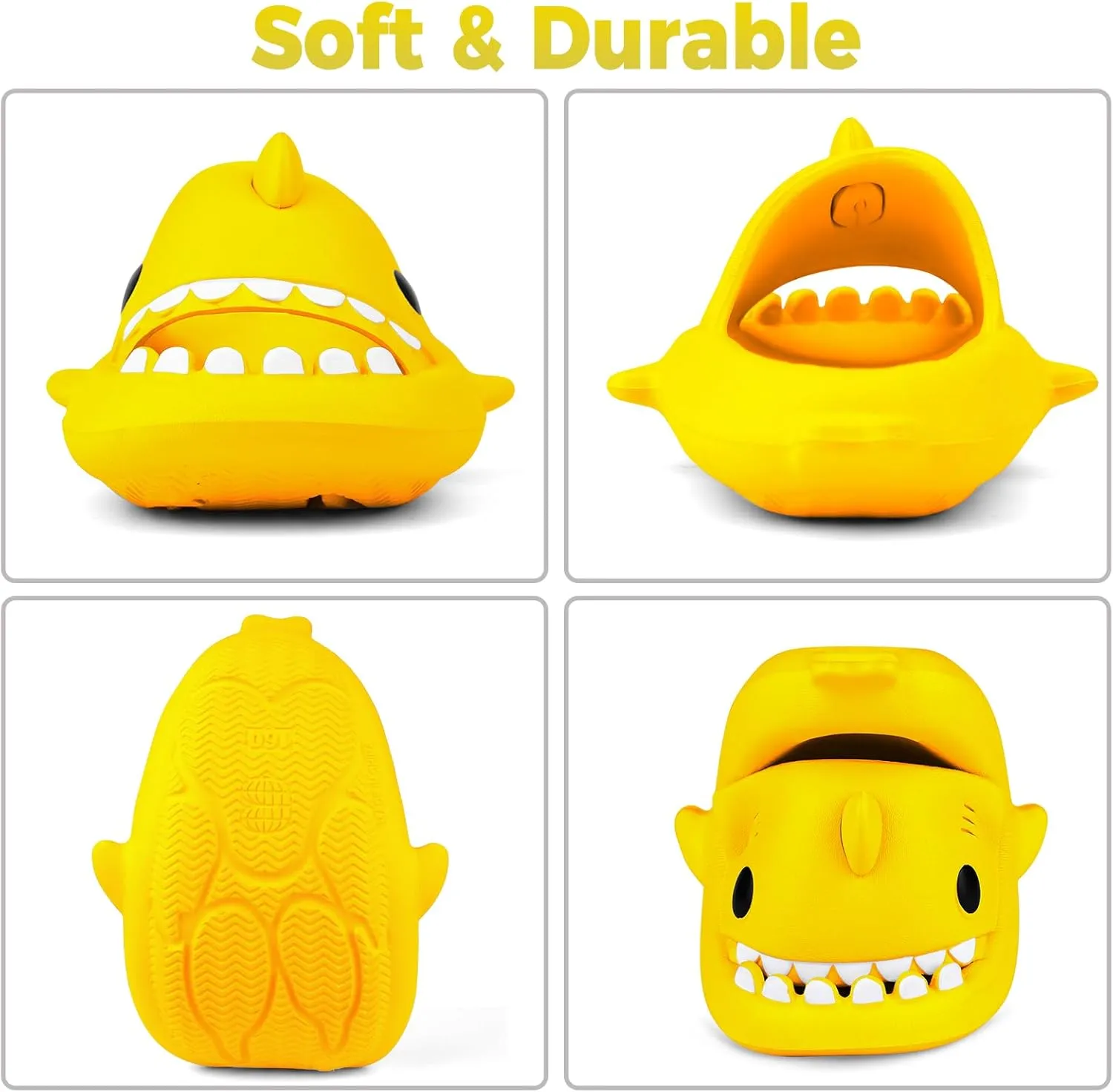 Kids Shark Slides丨Pillow Shower Sandals Quick Dry Slippers丨Toddler Boys Girls Comfy Cloud Slides丨Summer Non-Slip Thick Sole Beach Pool shoes