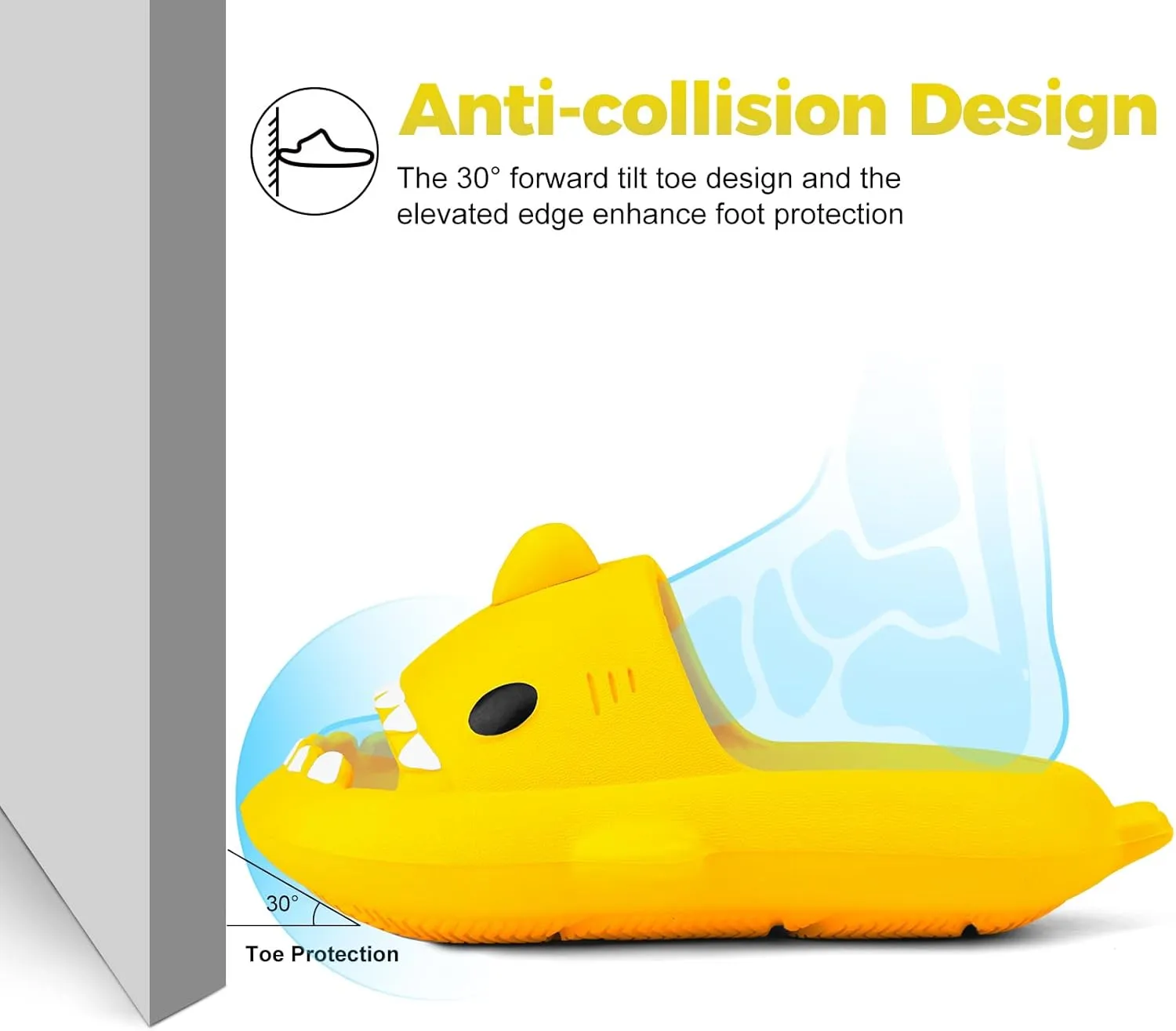 Kids Shark Slides丨Pillow Shower Sandals Quick Dry Slippers丨Toddler Boys Girls Comfy Cloud Slides丨Summer Non-Slip Thick Sole Beach Pool shoes