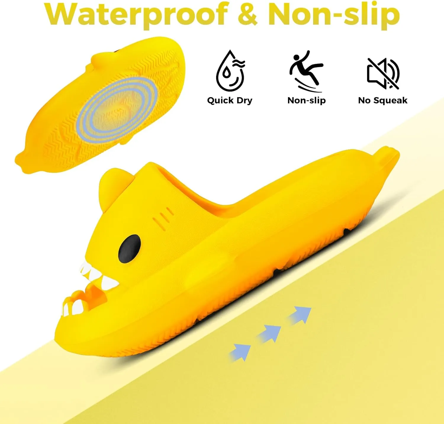 Kids Shark Slides丨Pillow Shower Sandals Quick Dry Slippers丨Toddler Boys Girls Comfy Cloud Slides丨Summer Non-Slip Thick Sole Beach Pool shoes
