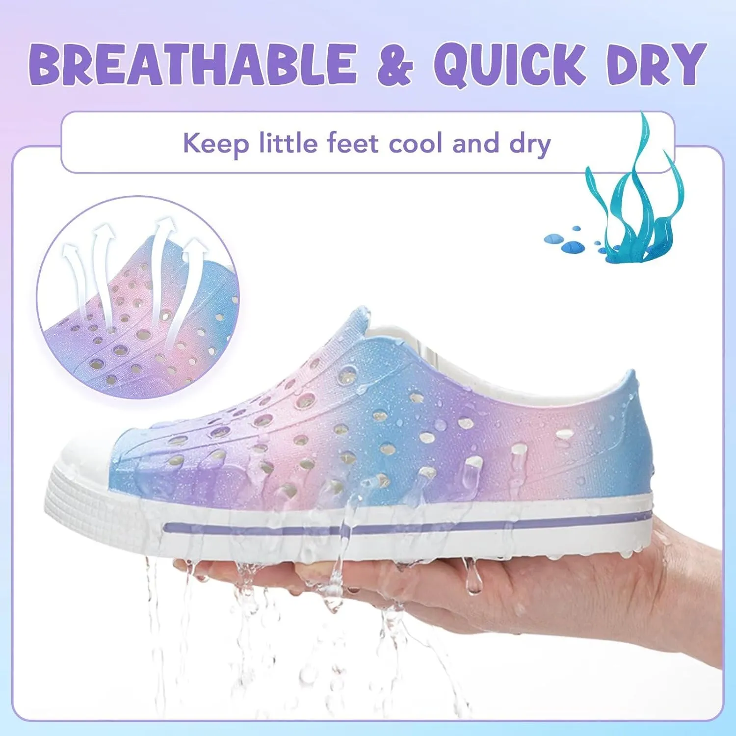 Kids Toddler Water Shoes Boys Girls Quick Dry Sandals Children Slip On Breathable Beach Swim Sneakers Outdoor/Indoor