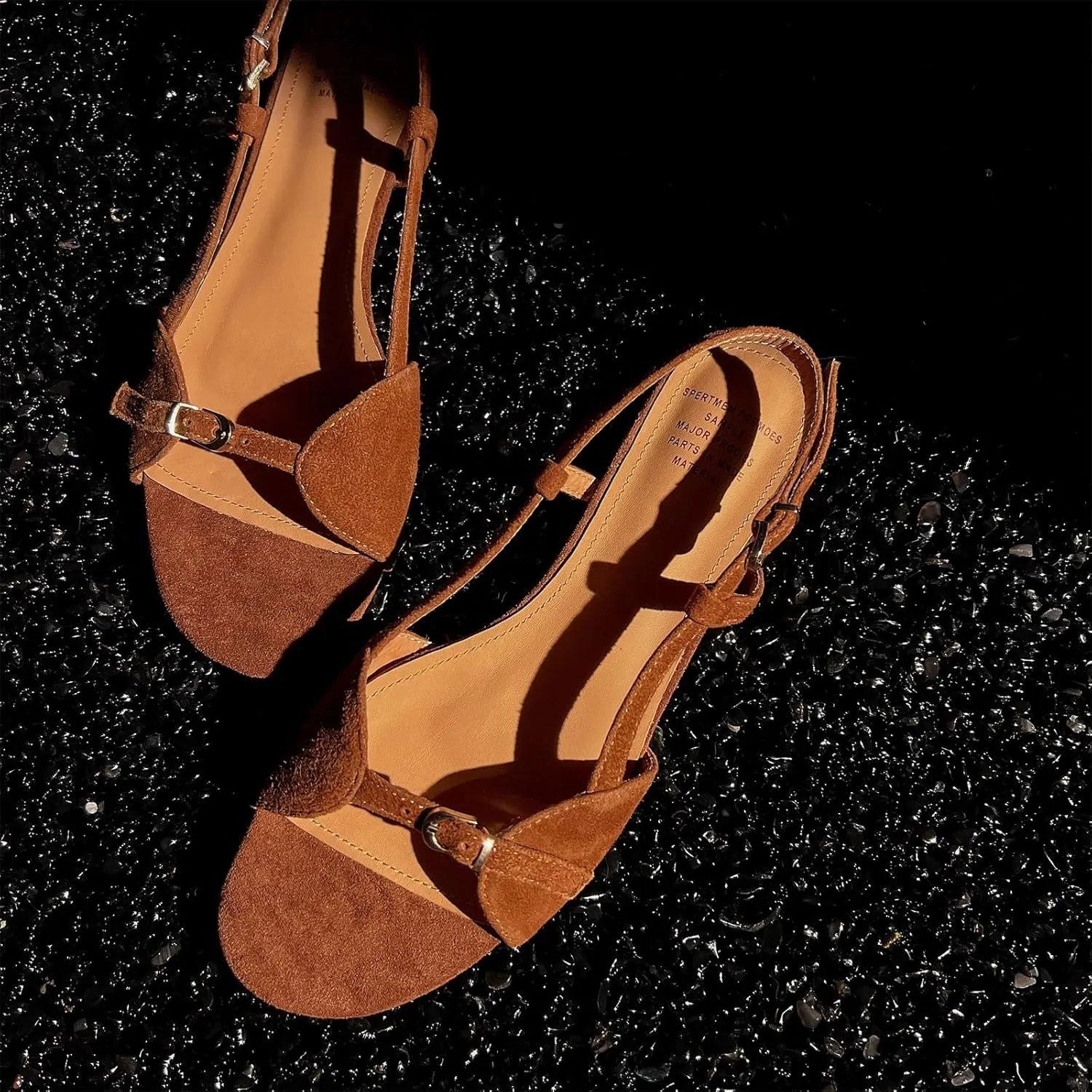Kluolandi Women's Flat Sandals Open Toe Strappy Sandals Dressy Comfortable Ankle Strap Sandals for Women