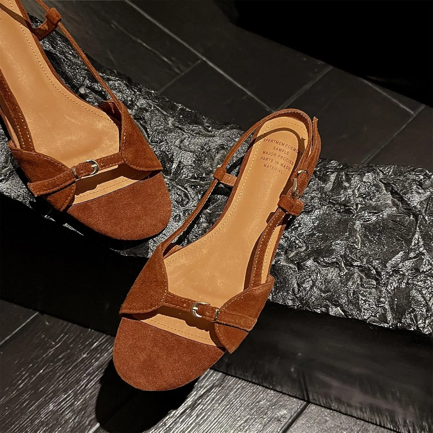 Kluolandi Women's Flat Sandals Open Toe Strappy Sandals Dressy Comfortable Ankle Strap Sandals for Women