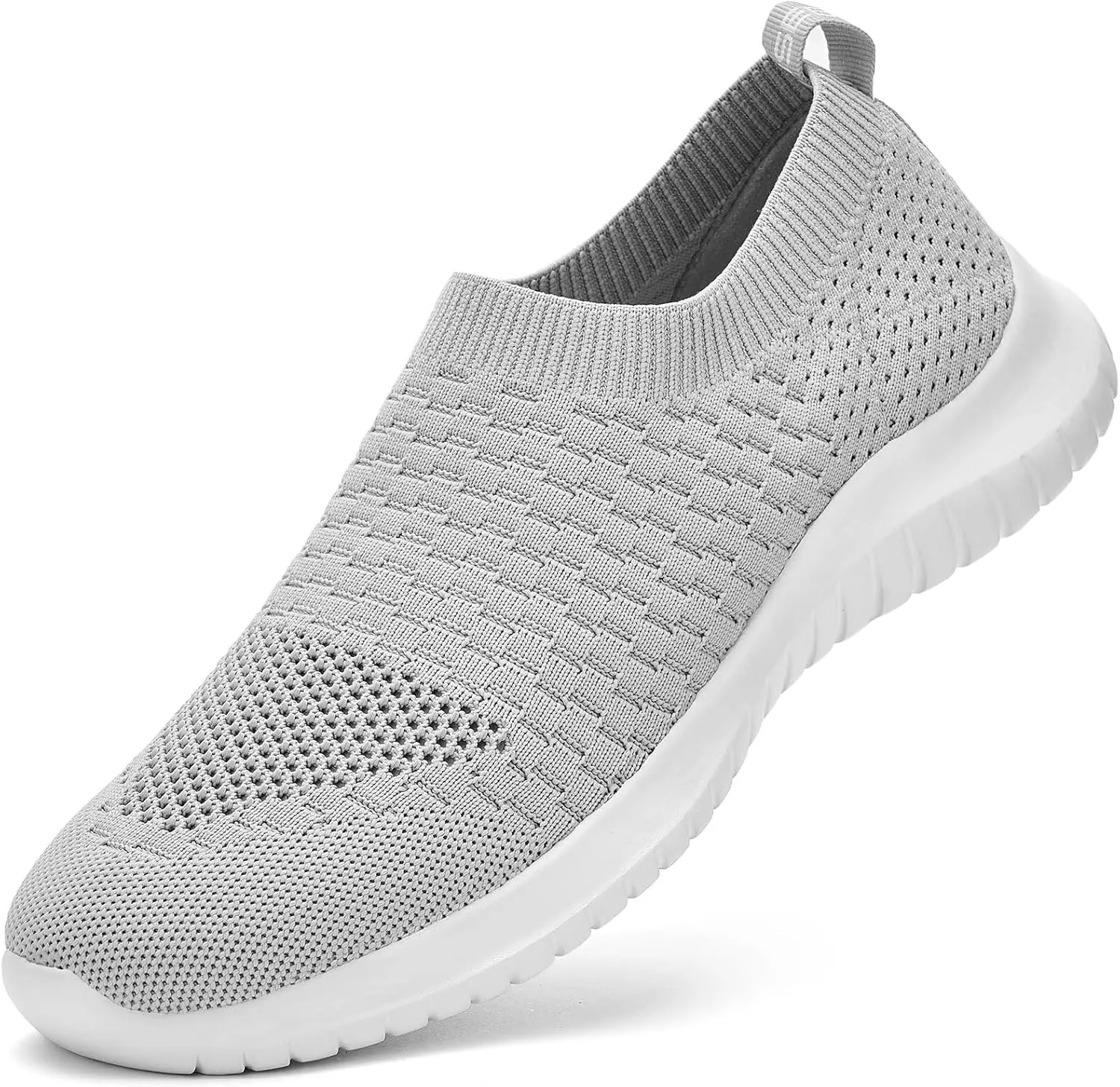 konhill Men's Athletic Walking Shoes - Lightweight Casual Knit Slip on Sneakers