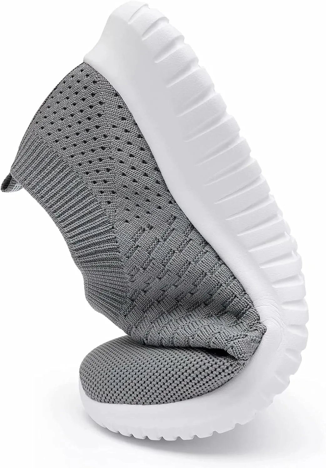 konhill Men's Athletic Walking Shoes - Lightweight Casual Knit Slip on Sneakers