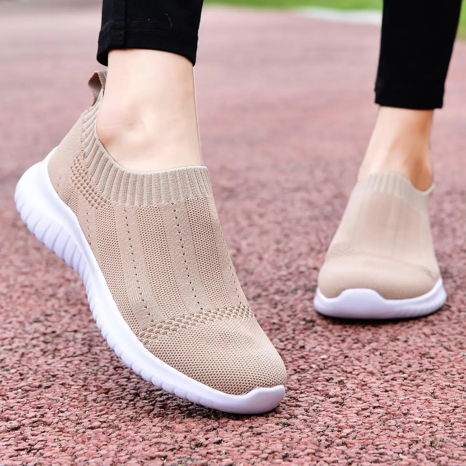 konhill Women's Slip On Sneakers Non Slip Walking Shoes Breathable Mesh Work Casual Lightweight Tennis Workout Shoes