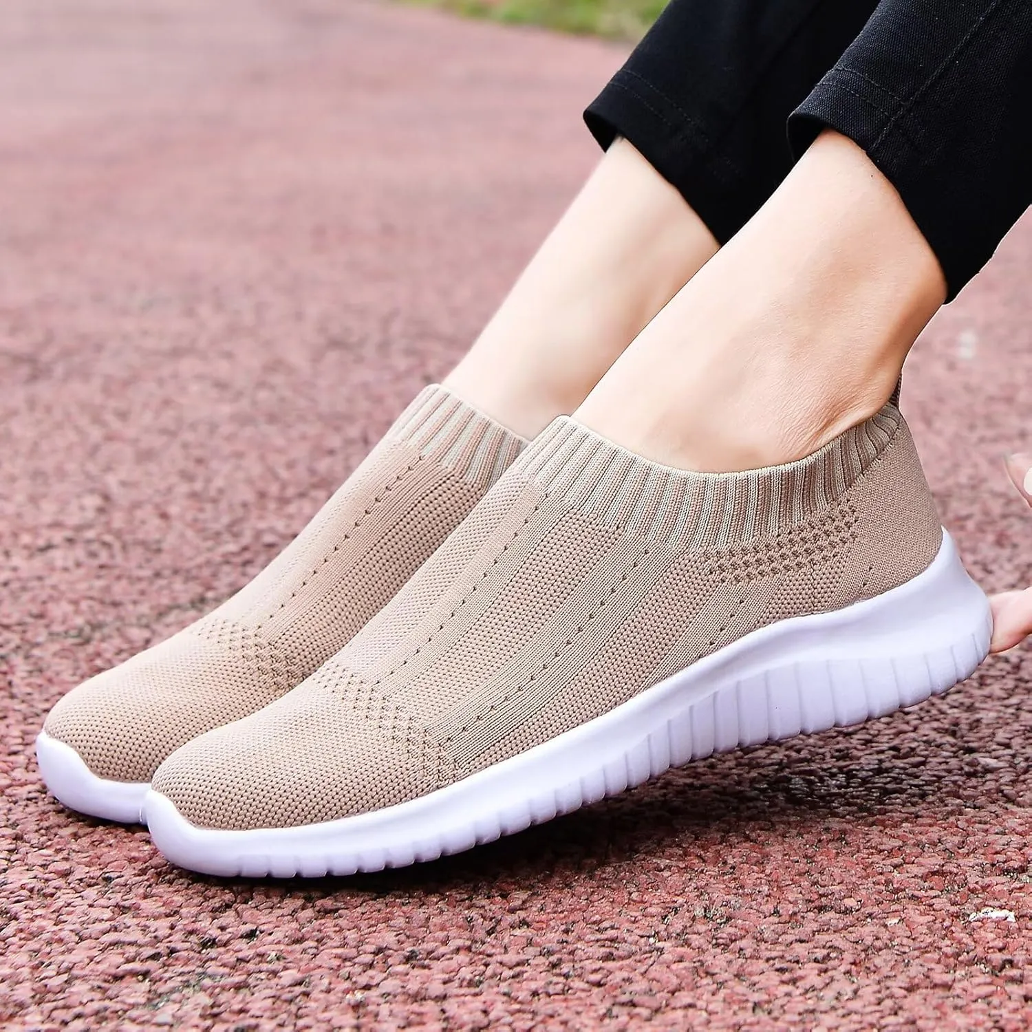 konhill Women's Slip On Sneakers Non Slip Walking Shoes Breathable Mesh Work Casual Lightweight Tennis Workout Shoes