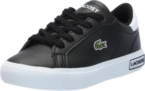 Lacoste Kids Powercourt Sneaker, BLK/WHT, 1