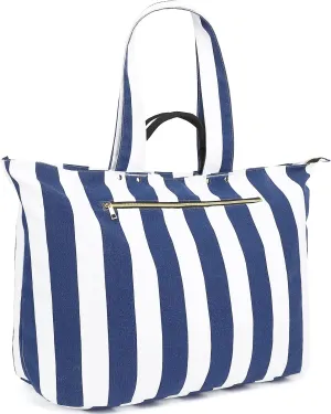 Large Beach Bag for Women, Waterproof Travel Tote Bag with Lunch/Wet Pocket for Weekender, Sandproof, Zipper Closure