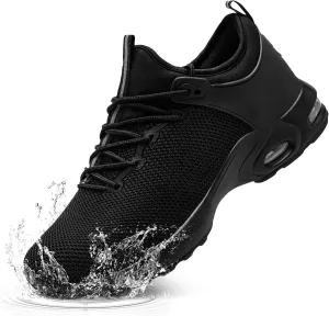 LARNMERN Steel Toe Waterproof Air Shoes Men Slip On Work Sneakers Comfortable Lightweight Construction Shoe