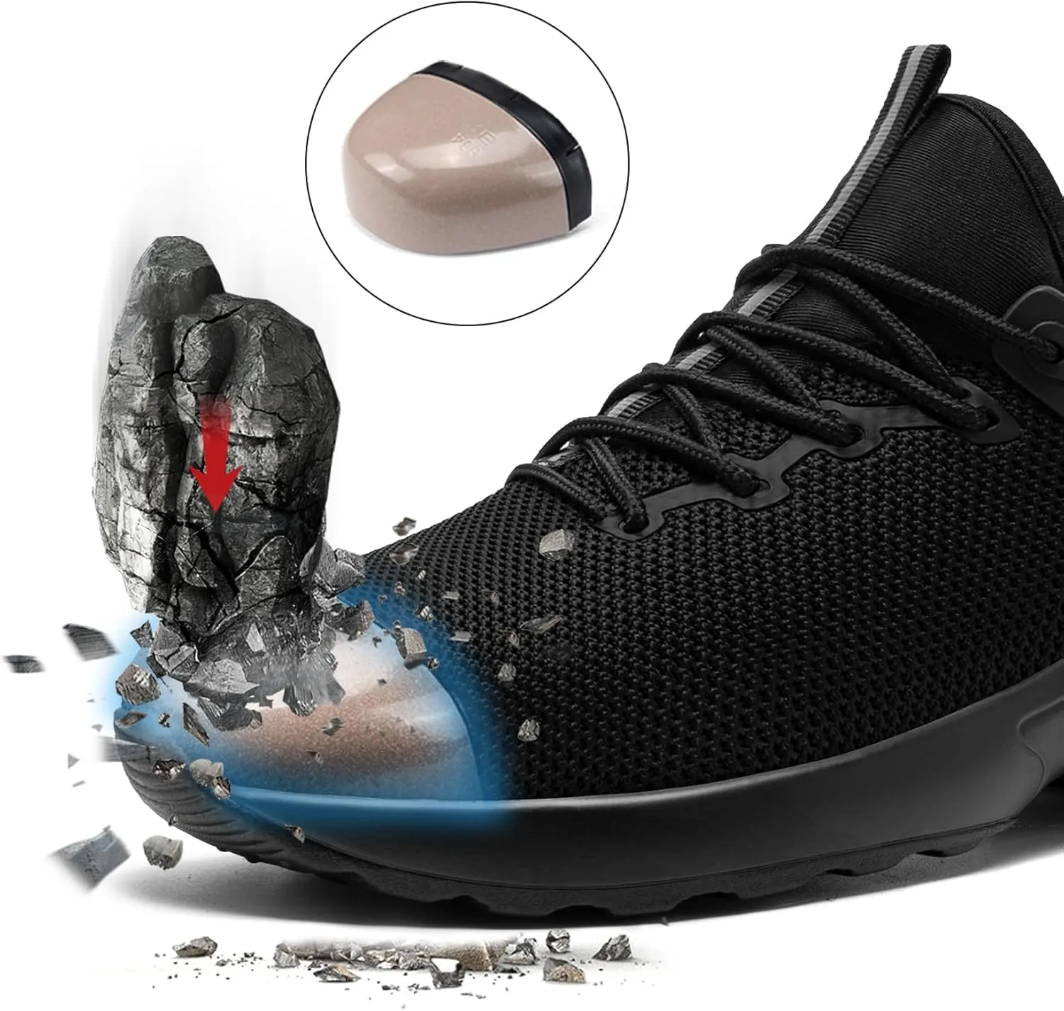 LARNMERN Steel Toe Waterproof Air Shoes Men Slip On Work Sneakers Comfortable Lightweight Construction Shoe