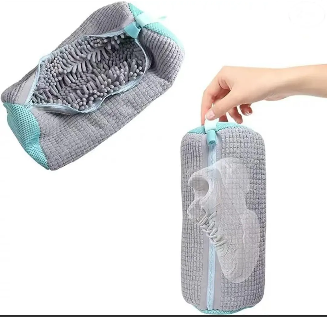 Laundry Shoe Bags for Washing Machine, 2Pcs Shoe Washing Bag Shoe Laundry Bag for Washer and Dryer Reusable Shoe Washing Bags Shoe Washing Machine Bag (Grey)