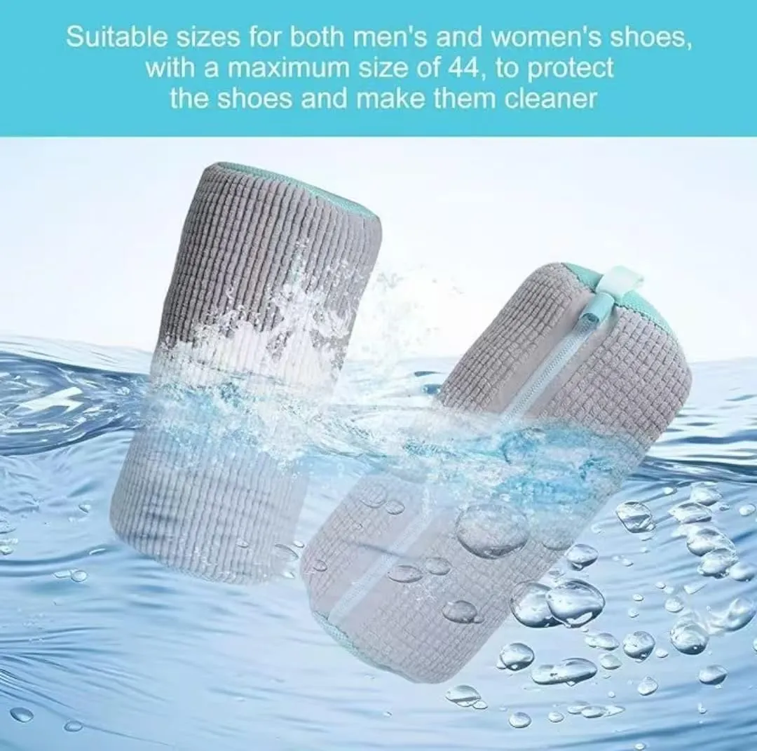 Laundry Shoe Bags for Washing Machine, 2Pcs Shoe Washing Bag Shoe Laundry Bag for Washer and Dryer Reusable Shoe Washing Bags Shoe Washing Machine Bag (Grey)