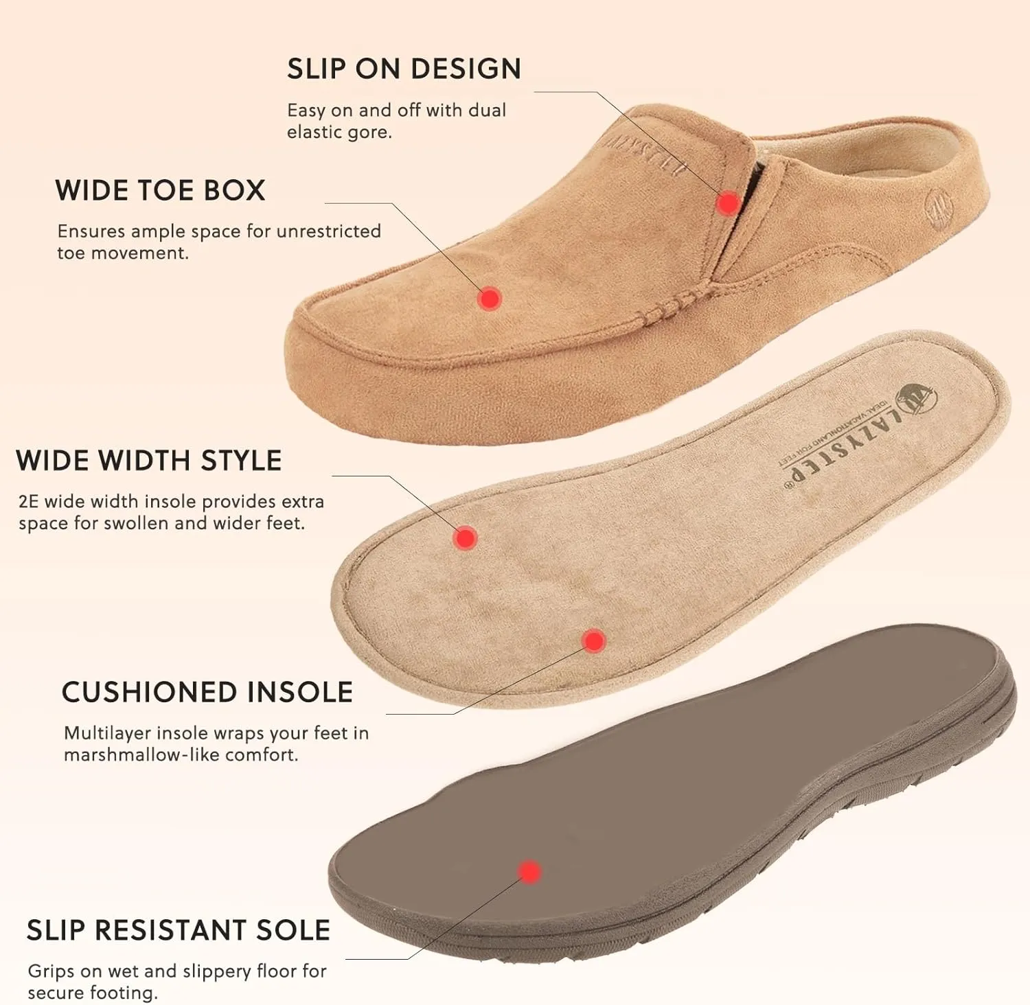 LazyStep Men's McCoy Cushioned Clog Slipper