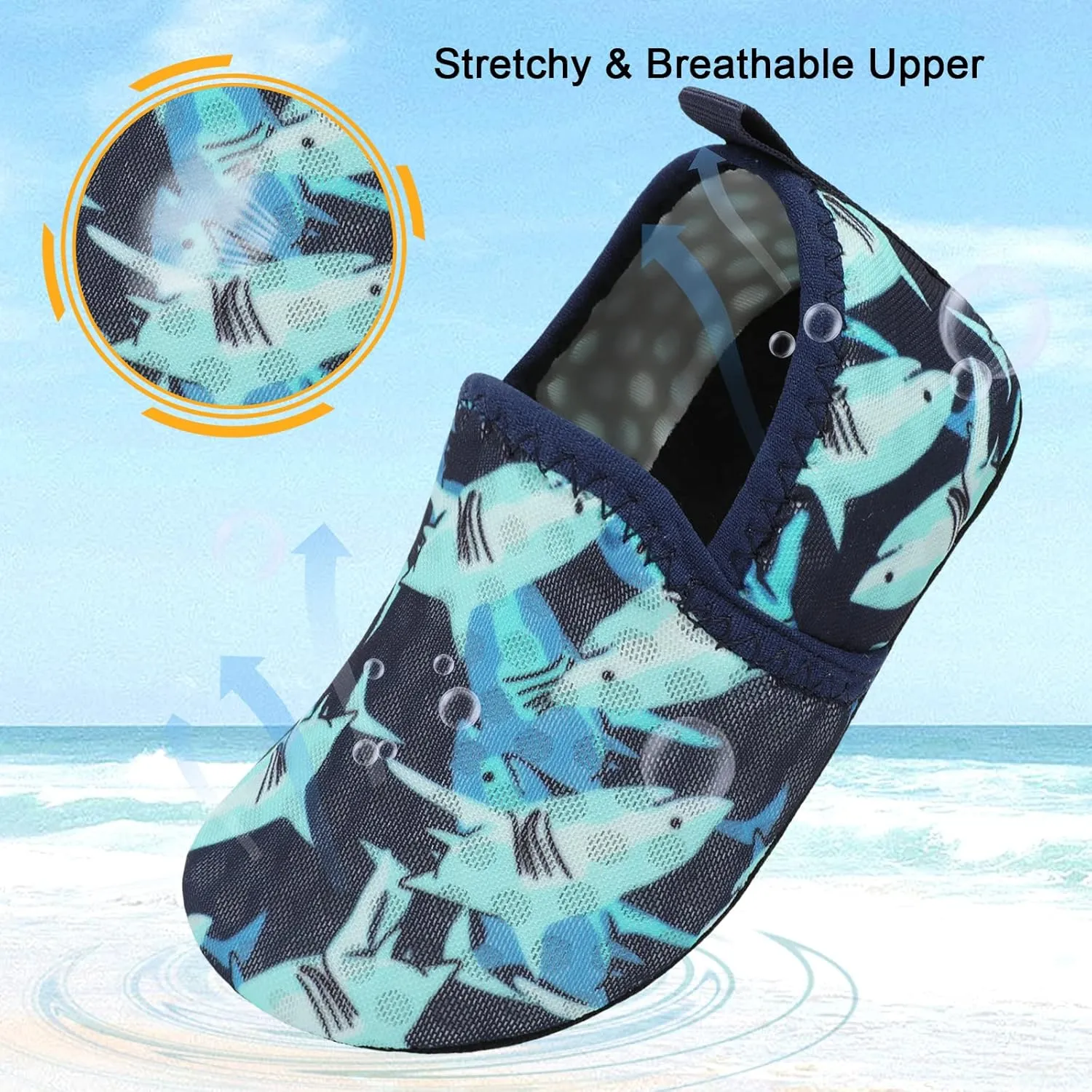Lefflow Toddler Water Shoes Kids Quick Dry Beach Swim Socks Shoes Baby Non Slip House Slippers