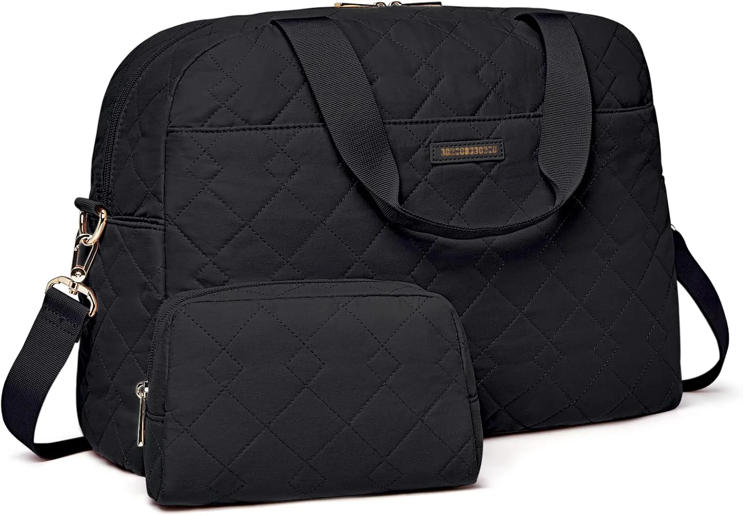 LIGHT FLIGHT Women's Quilted Travel Duffel Bag - Lightweight Weekender Overnight Tote with Toiletry Bag, Large Carry-On Luggage