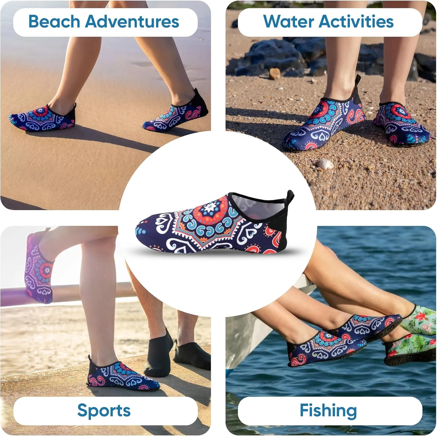 Lightweight Water Shoes for All Ages – Travel Essentials for Beach Adventures, Quick-Dry Non Slip Shoes for Indoor & Outdoor – Comfortable Design for Men, Women & Kids