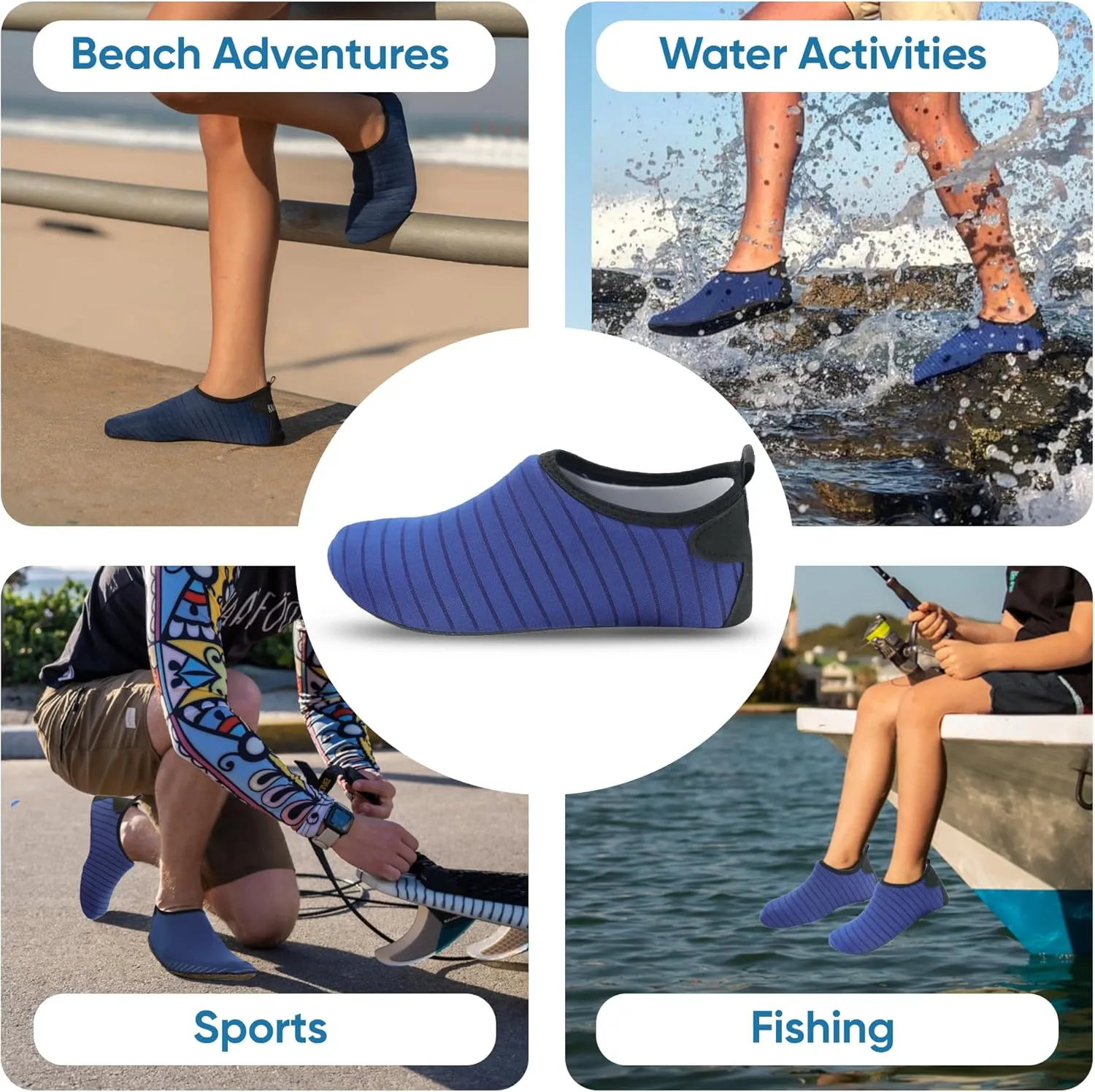 Lightweight Water Shoes for All Ages – Travel Essentials for Beach Adventures, Quick-Dry Non Slip Shoes for Indoor & Outdoor – Comfortable Design for Men, Women & Kids