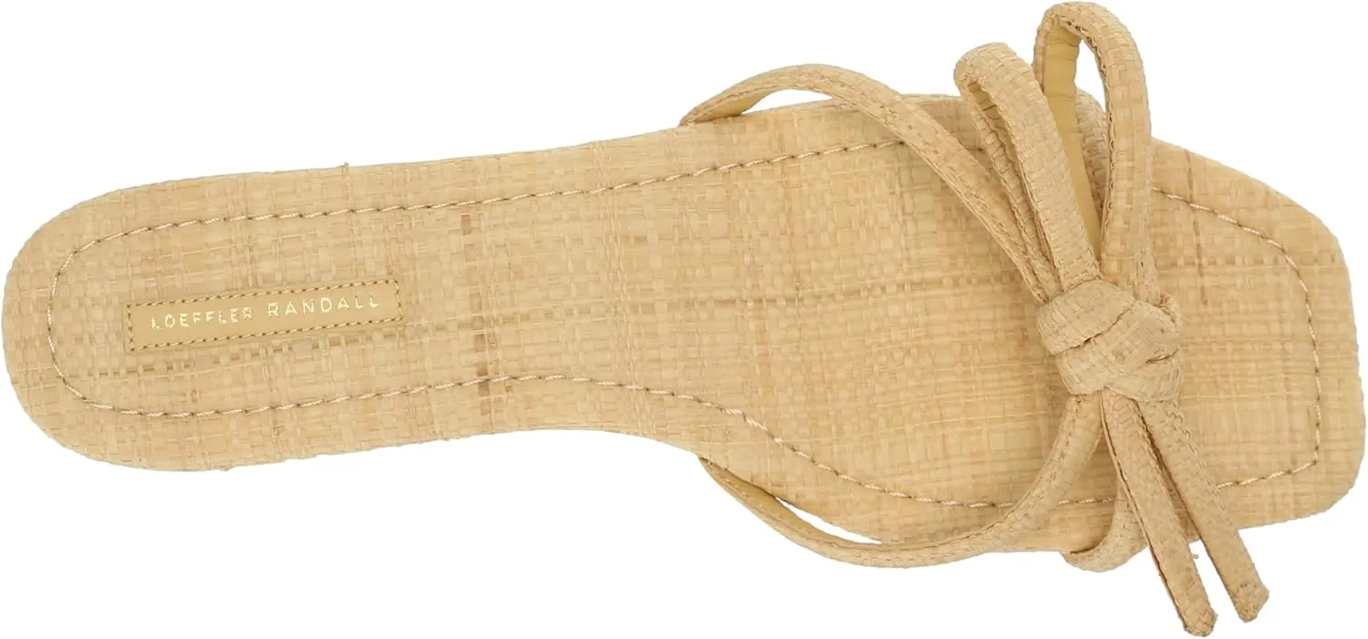 Loeffler Randall Women's Hadley Leather Bow Flat Sandals