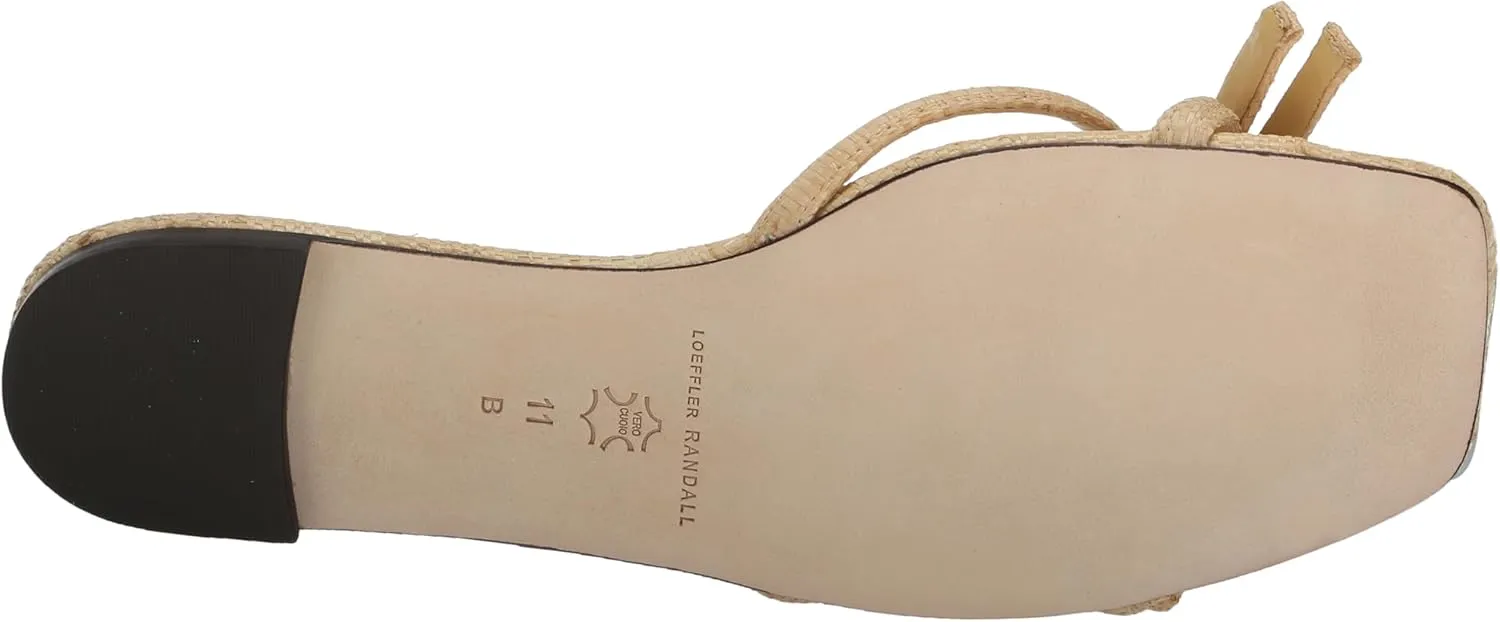 Loeffler Randall Women's Hadley Leather Bow Flat Sandals