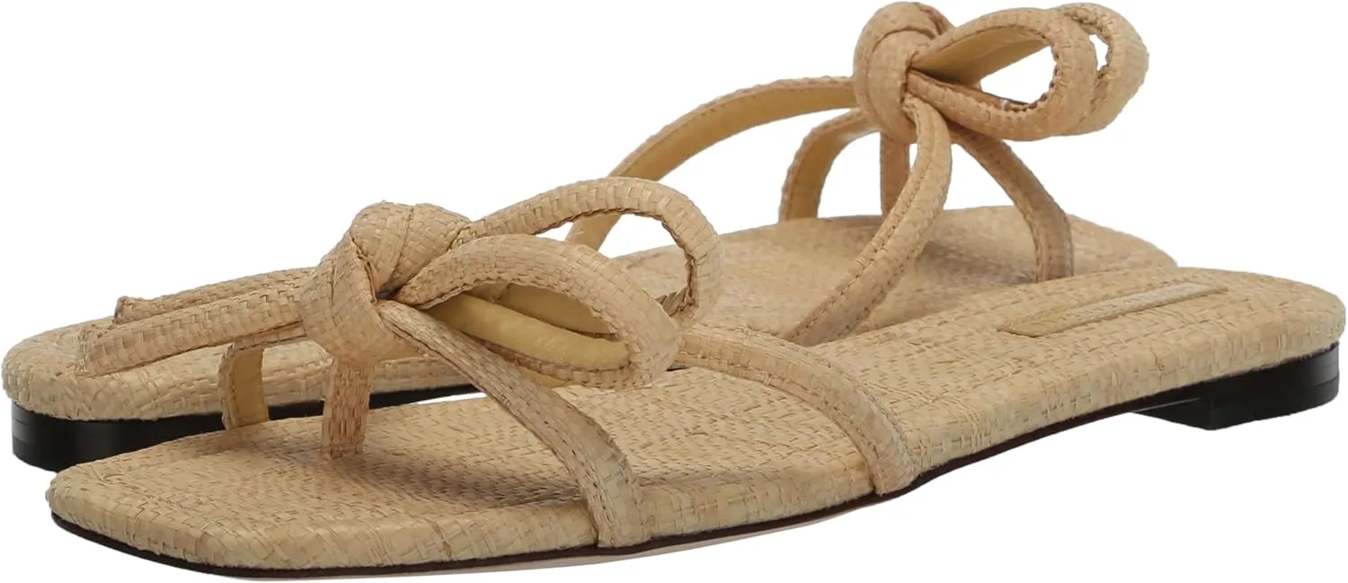 Loeffler Randall Women's Hadley Leather Bow Flat Sandals