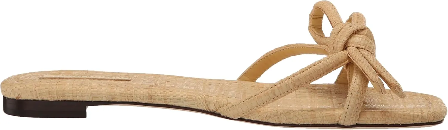 Loeffler Randall Women's Hadley Leather Bow Flat Sandals