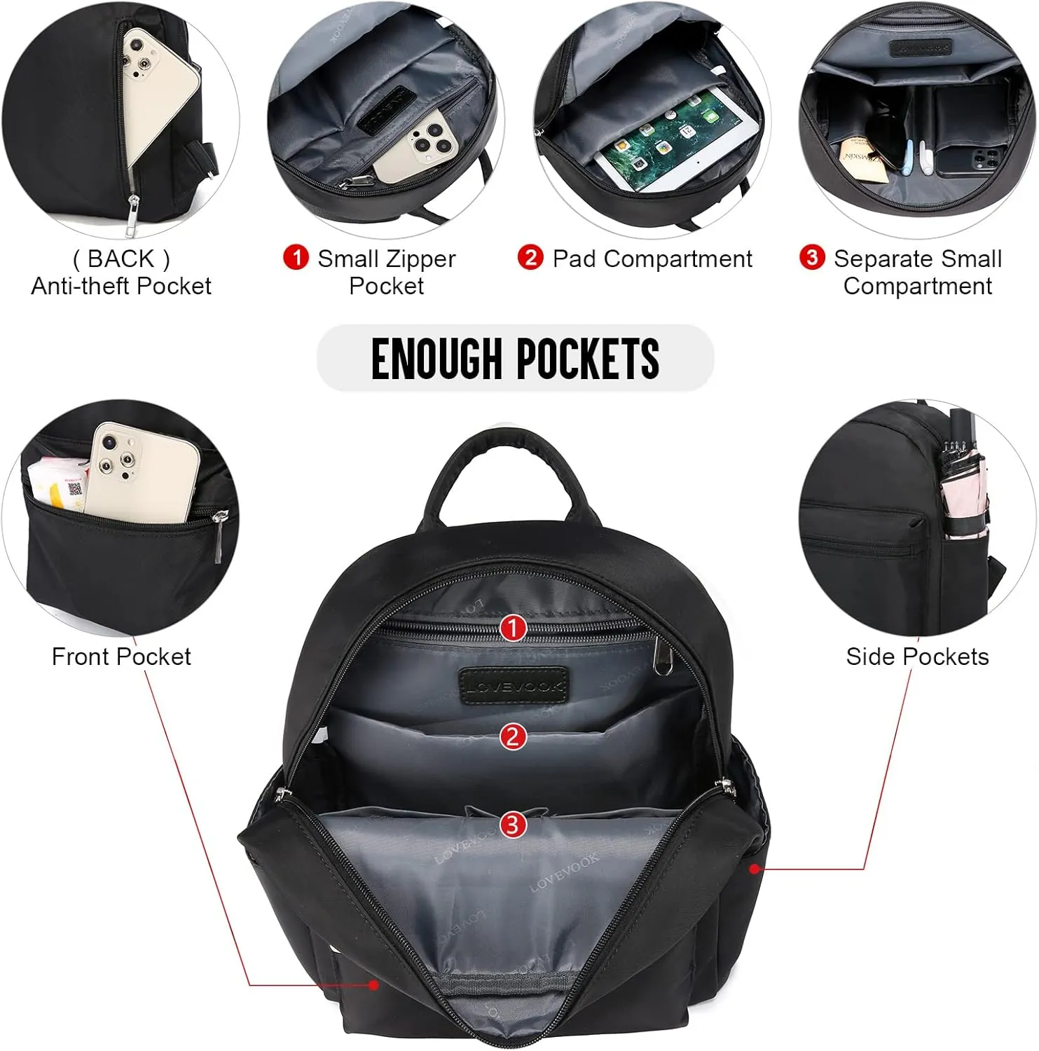LOVEVOOK Mini Backpack for Women Light Weight Small Waterproof Backpack Purses Daily Backpack…