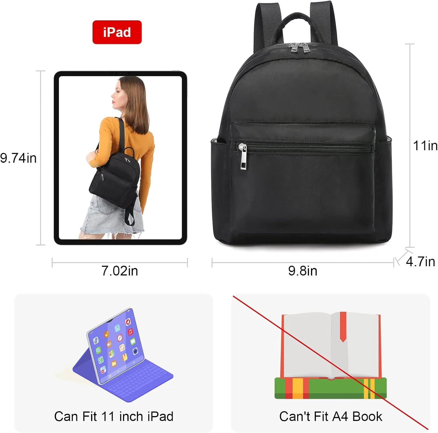 LOVEVOOK Mini Backpack for Women Light Weight Small Waterproof Backpack Purses Daily Backpack…