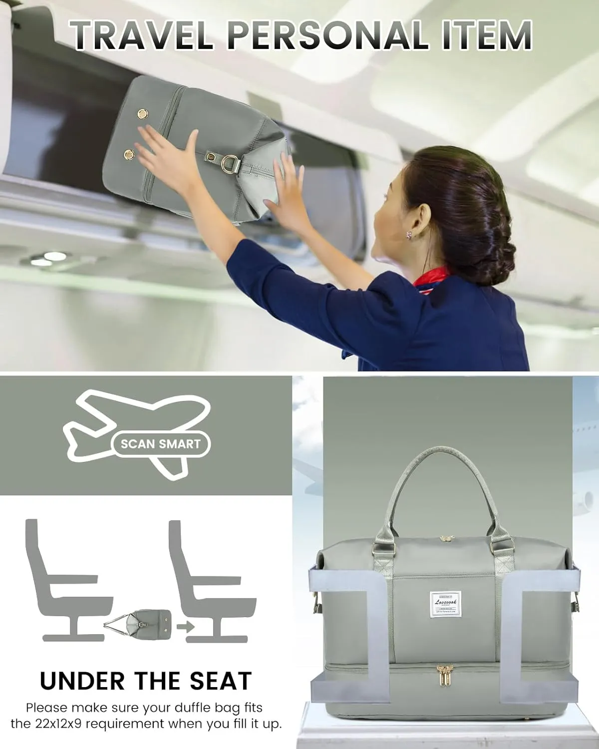 LOVEVOOK Travel Bag Weekender Bags for Women, Carry on Overnight Bag with Shoe Compartment,Duffle Bag with Laptop Pocket,Hospital Bag for Labor Delivery,Gym Tote Bag with Toiletry Bag