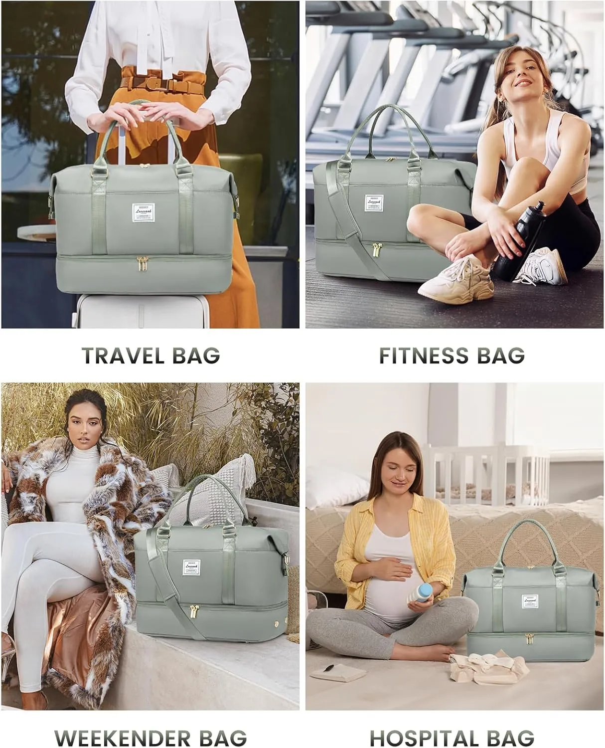 LOVEVOOK Travel Bag Weekender Bags for Women, Carry on Overnight Bag with Shoe Compartment,Duffle Bag with Laptop Pocket,Hospital Bag for Labor Delivery,Gym Tote Bag with Toiletry Bag