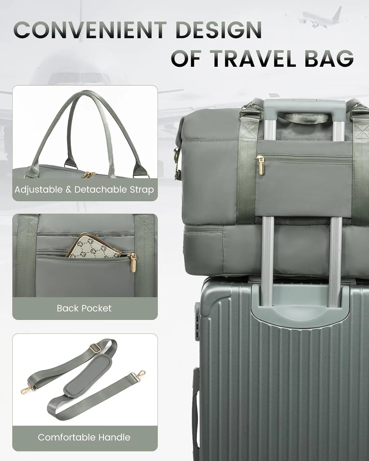 LOVEVOOK Travel Bag Weekender Bags for Women, Carry on Overnight Bag with Shoe Compartment,Duffle Bag with Laptop Pocket,Hospital Bag for Labor Delivery,Gym Tote Bag with Toiletry Bag