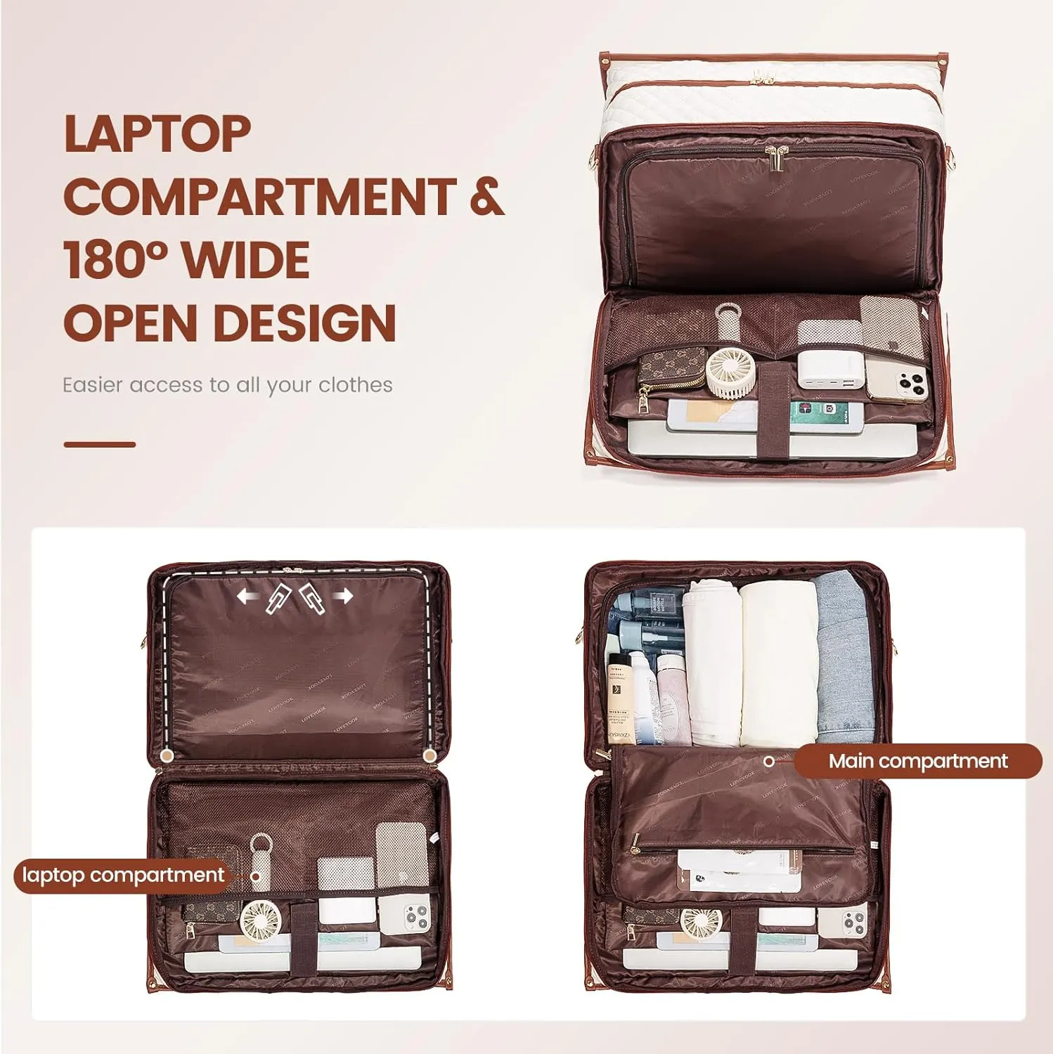 LOVEVOOK Travel Duffle Bag - Weekender & Overnight Bag for Women with Toiletry & Laptop Compartments
