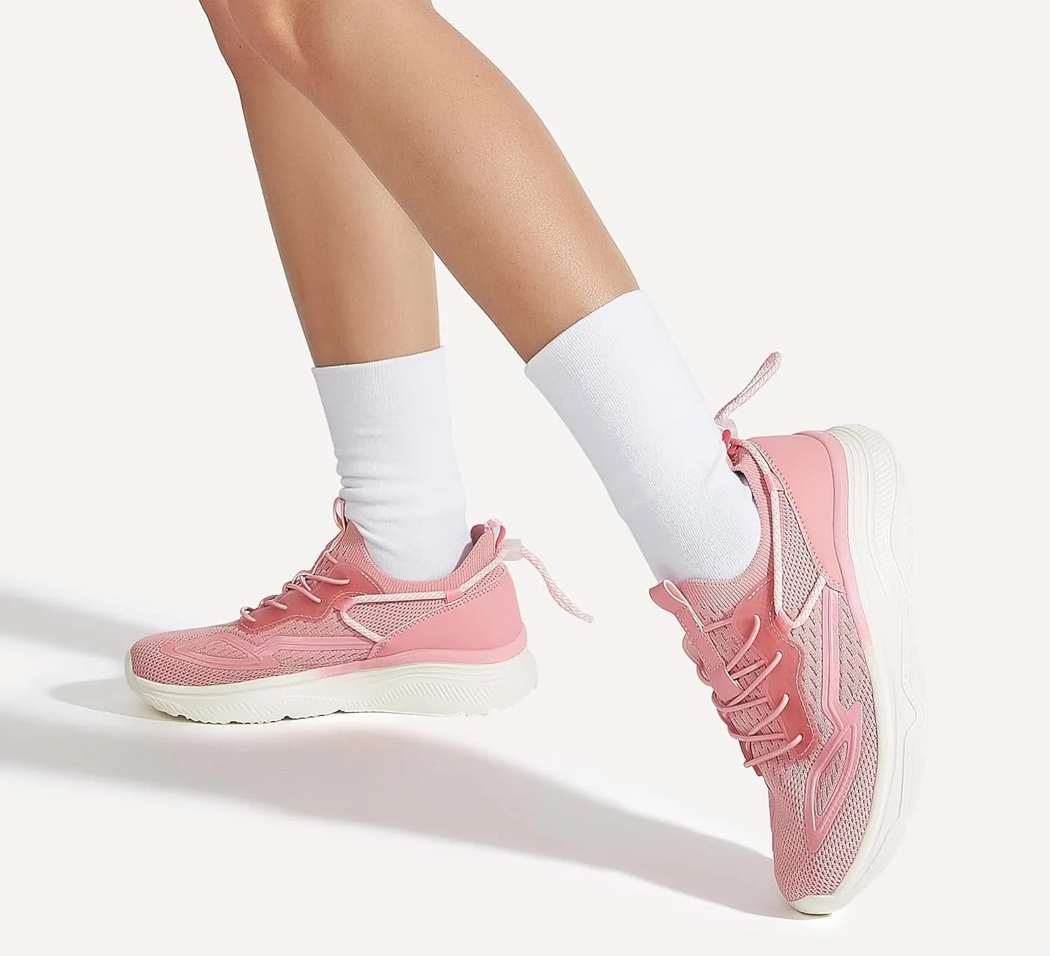 LUCKY STEP Women's Slip On Walking Shoes Mesh Tennis Workout Comfortable Lightweight Athletic Gym Trainers Stylish Breathable Fashion Sneakers