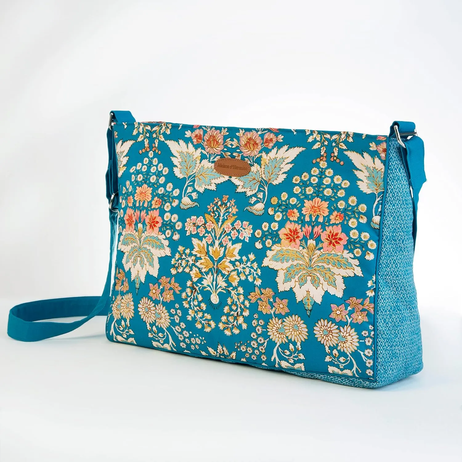 Maison d' Hermine Hand Bag Cotton Adjustable Shoulder Strap Cross Body Bag Tote purse with Zippered & Slip Pockets