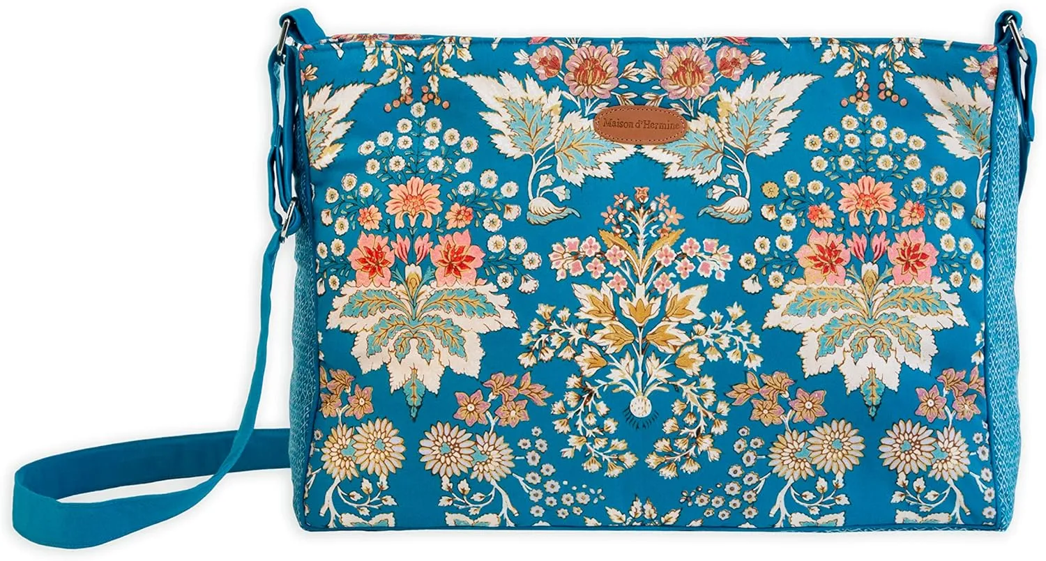 Maison d' Hermine Hand Bag Cotton Adjustable Shoulder Strap Cross Body Bag Tote purse with Zippered & Slip Pockets