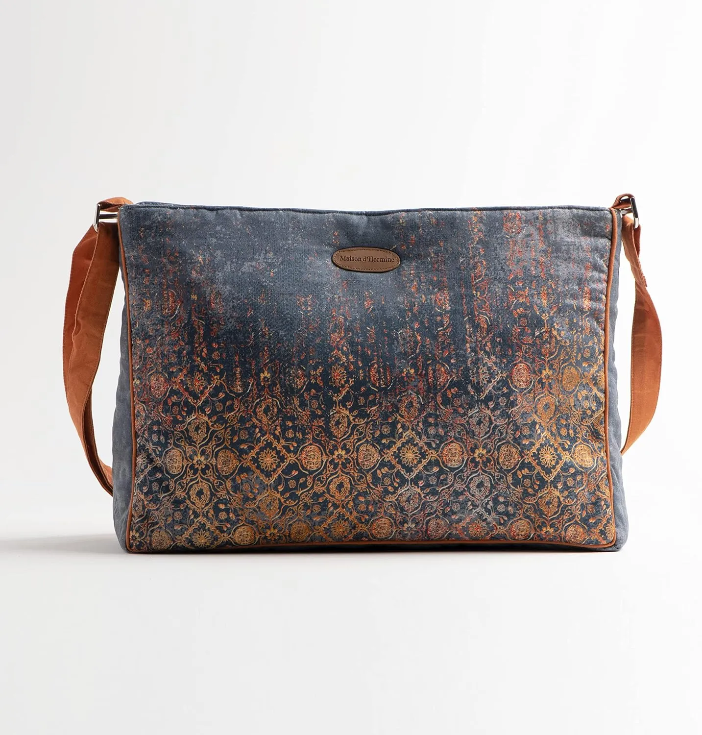 Maison d' Hermine Hand Bag Cotton Adjustable Shoulder Strap Cross Body Bag Tote purse with Zippered & Slip Pockets